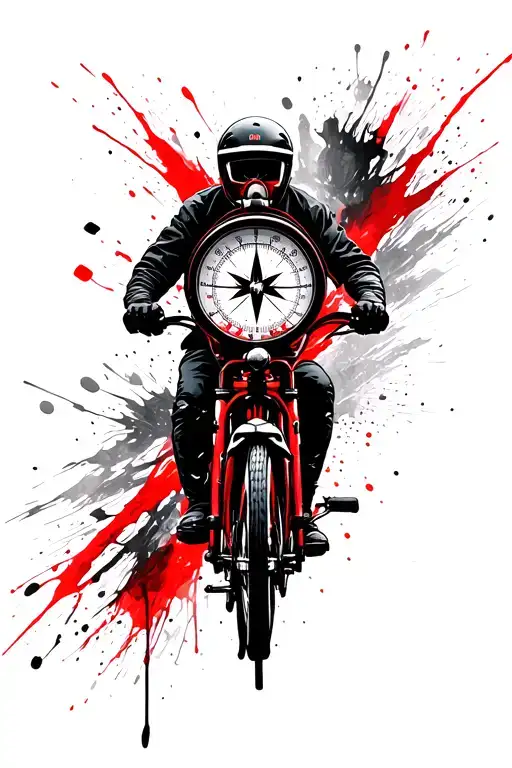 Mountains At Night With Compass And Bike Ride