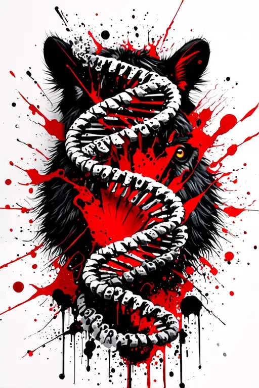 Dna Helix With Animal