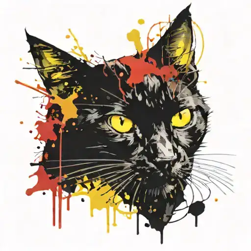 Black Cat With Yellow Eyes