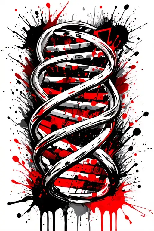 Dna Helix With Music Notes Intertwined