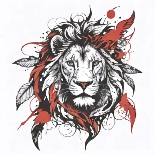 Lion Head With Vine Intertwined