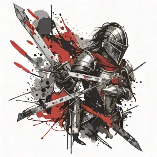 Female Knight Holding A Sword