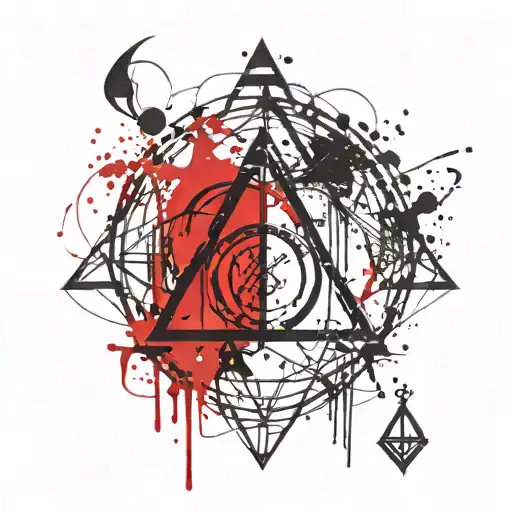 Deathly Hallows Symbol Integrated With Elements