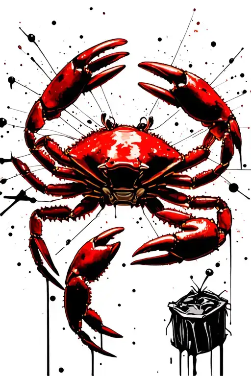 Cancer Constellation With Crab Holding