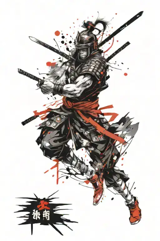 Samurai Warrior Battling