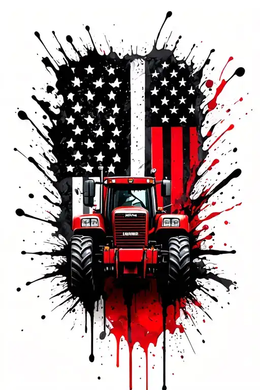 Tractor Usa Flag
