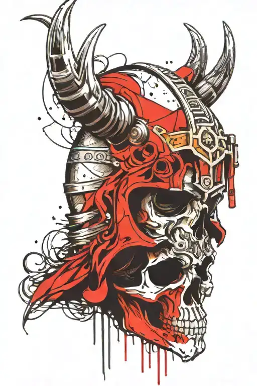 Viking Hat Skull Soft Shading