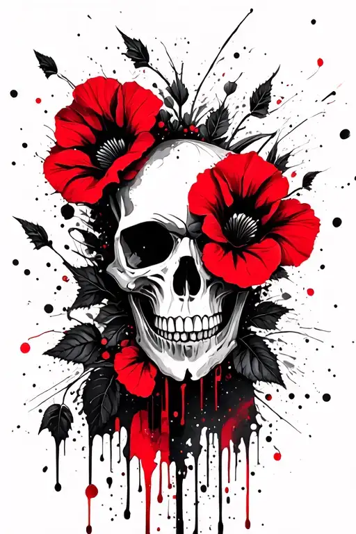 Hollyhocks Scull Decorated