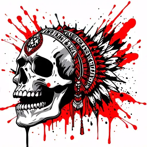 Skull And Aztec Of Death Skull With The Name Visnegonzalez