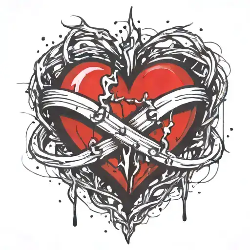 Beating Heart Beat Two Wedding Rings Intertwined Blood