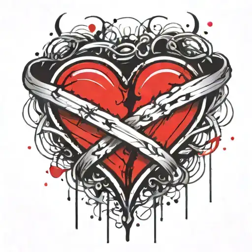 Beating Heart Beat Two Wedding Rings Intertwined Blood
