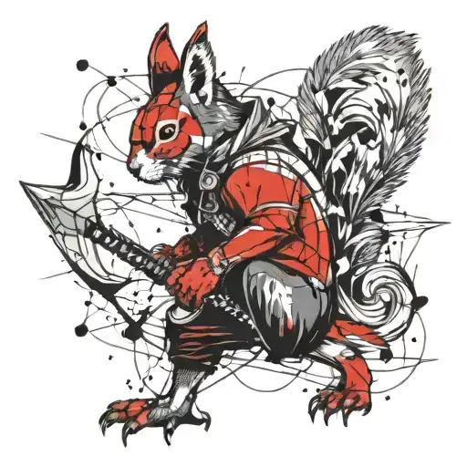 Viking Squirrel With Battle Axe