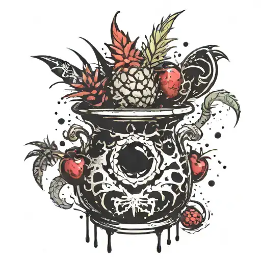 Witch Cauldron Pineapple Cherries Coconut