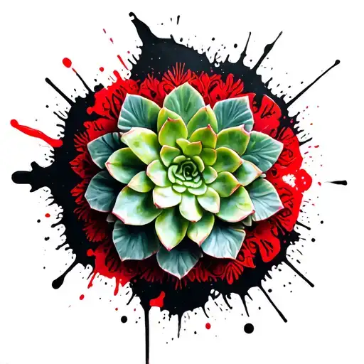 Mandala With Succulents Intertwined