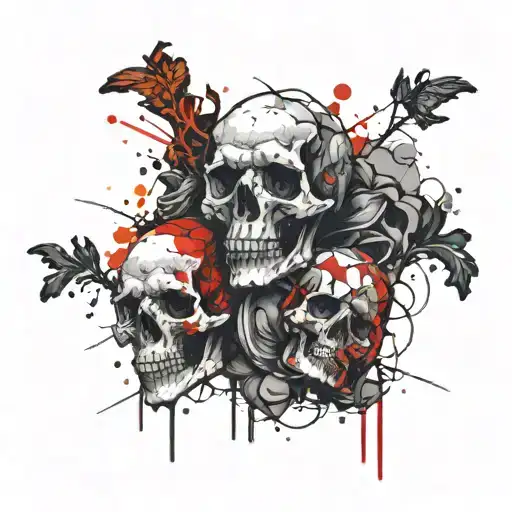 Two Skulls Surrounded