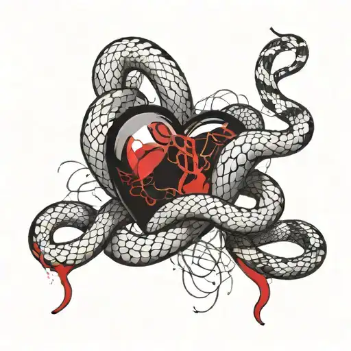 Snake Wrapped Around A Heart