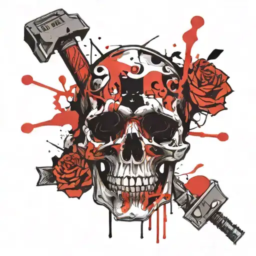 Hammer Smashing A Skull's Jawbone