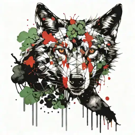 Four Leaf Clover And Wolf