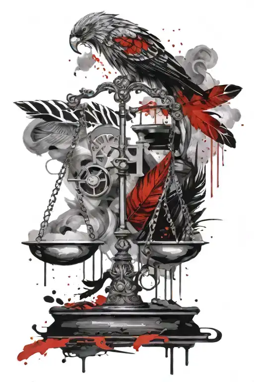 Libra Scales With Feather