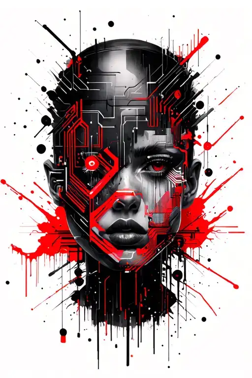 Neon Circuitry And Futuristic Geometry