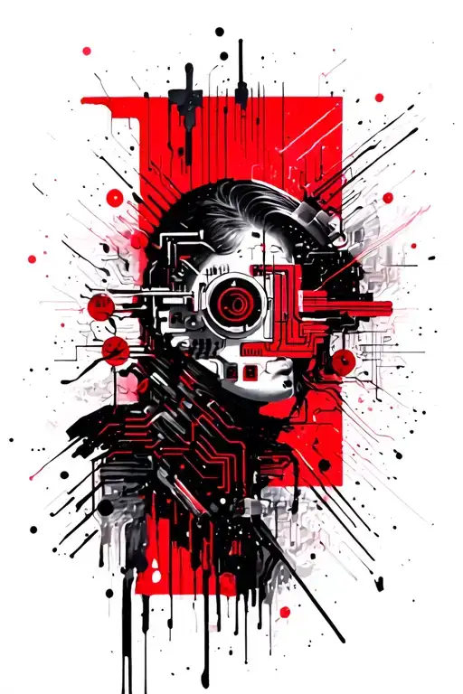 Neon Circuitry And Futuristic Geometry