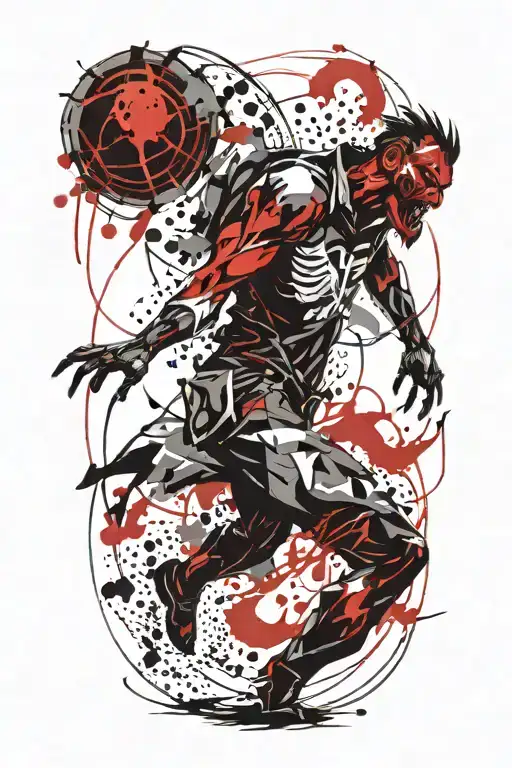 Human Fighting Off Demons Crawling Out Adhd