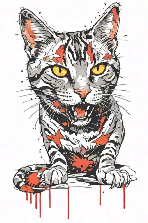 British Blue Tabby Cat Roaring