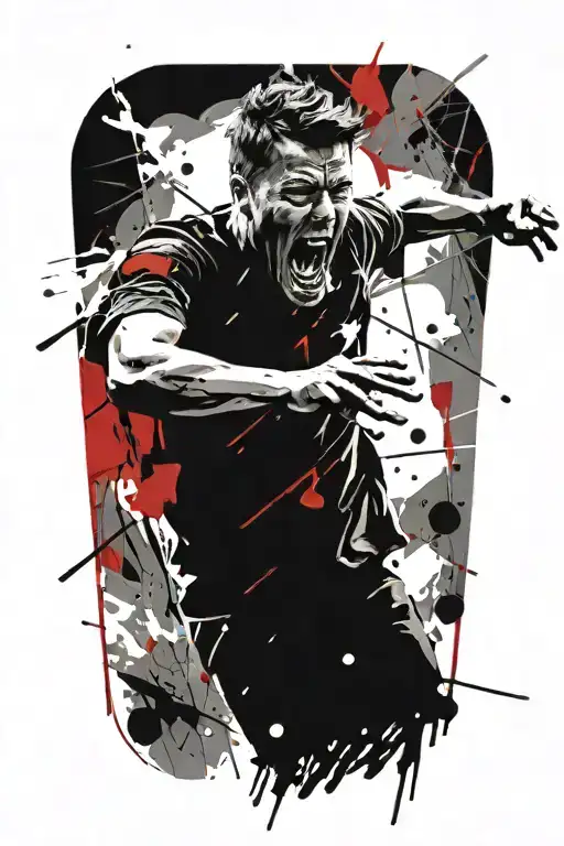 Human Screaming Fighting Off Depression Alone