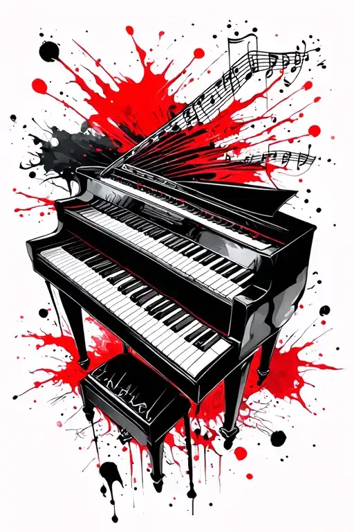 Sleeve Tatoo With Musical Inclination With Tech Piano And Nerdy