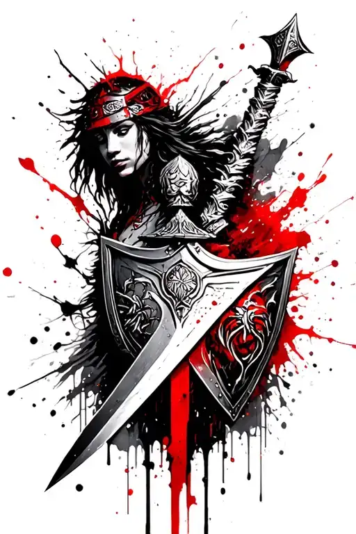 Viking Goddess Of War Sword Shield