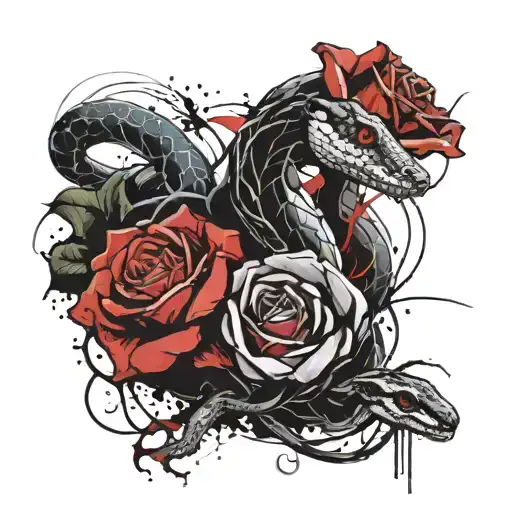 Roses And Snake