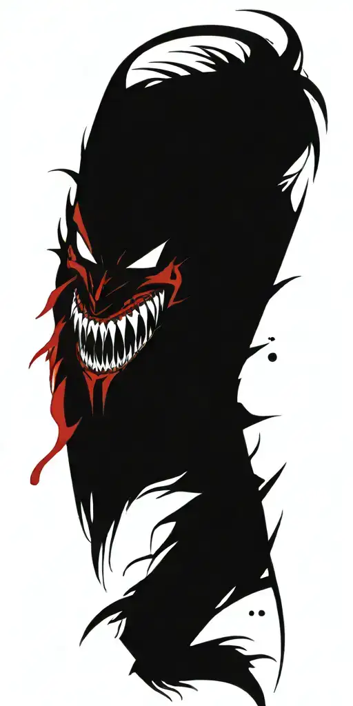 Anime Character Standing Screaming Wearing Oni Mask Fighting Off Inner Demons In Hell