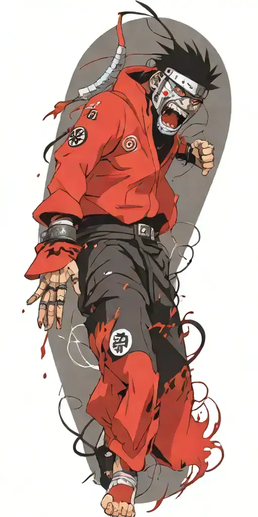 Naruto Screaming Wearing Oni Mask Fighting Off Inner Demons