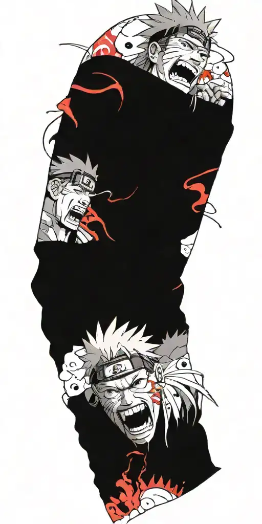 Naruto Screaming Wearing Oni Mask Fighting Off Inner Demons