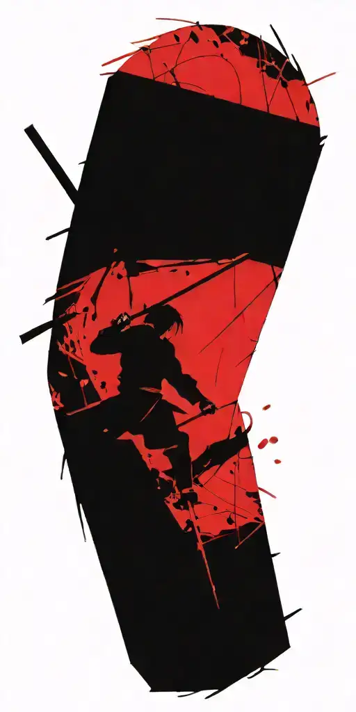 Male Anime Samurai Holding Swords Fighting Off Inner Demons