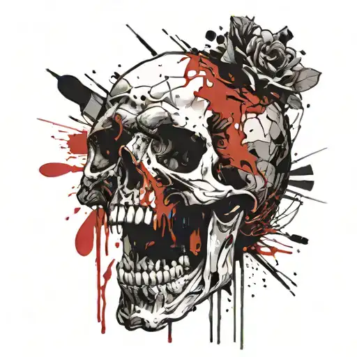 Skull Yelling Looking Up To Right