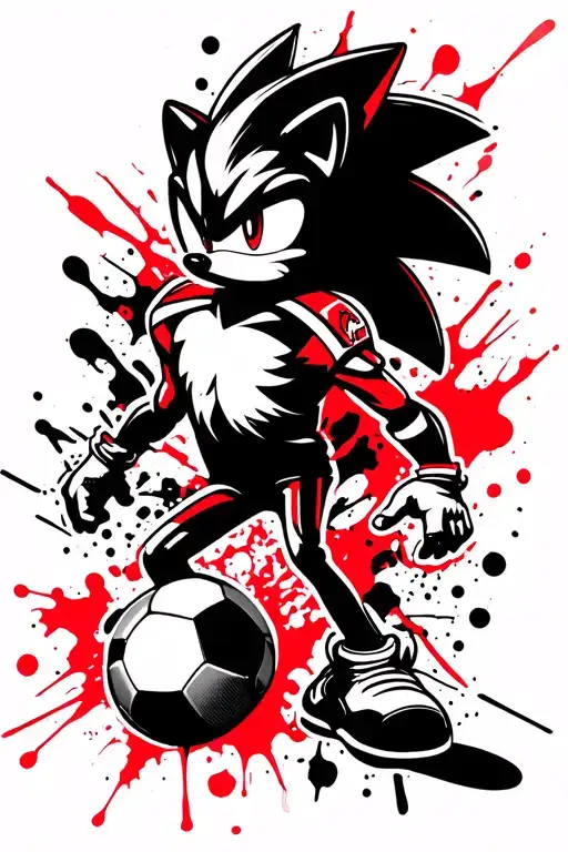 Shadow Hedgehog Sticker Tattoo Black And White Football Jersey