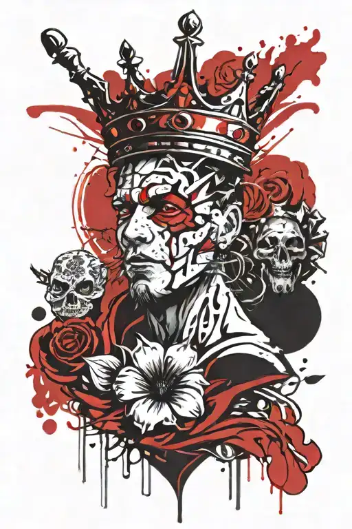 God Is King Realistic Tattoo Design