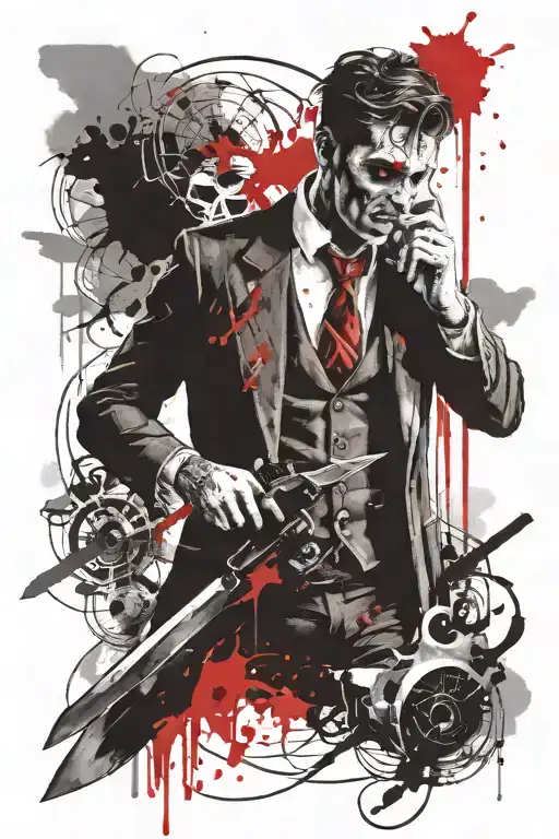 Dr Jekyll With Bloodied Knife