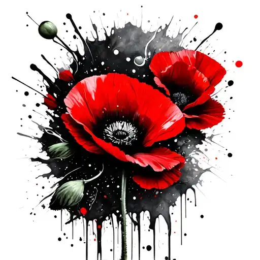 Poppy Flower Intertwined