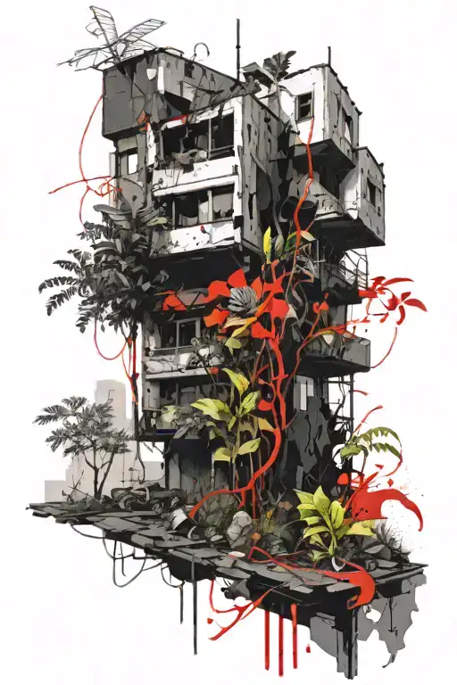 Plants Growing Through Buildings