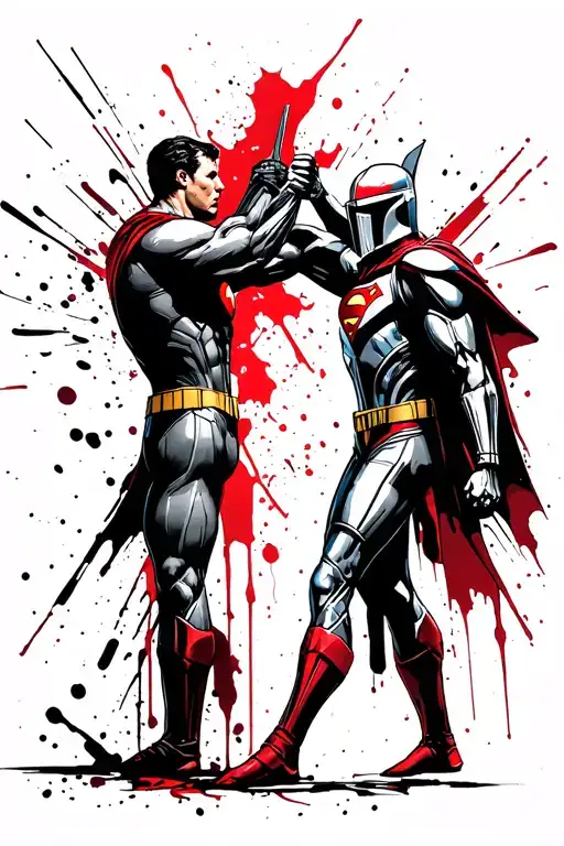 Superman Vs Mandalorian Fighting