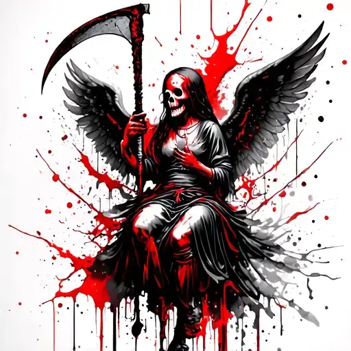 Death With A Scythe Takes The Soul Of A Baby Angel