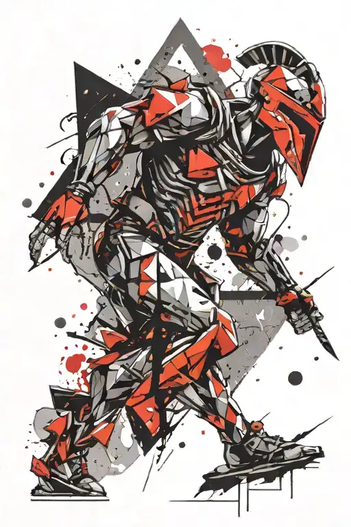 Spartan With Triangle Shape Surrounded