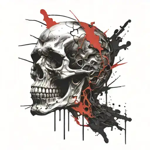 Skull Made Man Statue