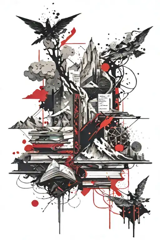 Spaces With Mountains And Books