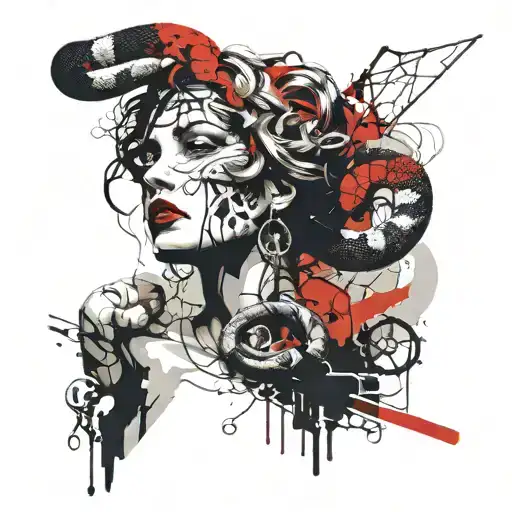 Snake And Greek Woman Statue