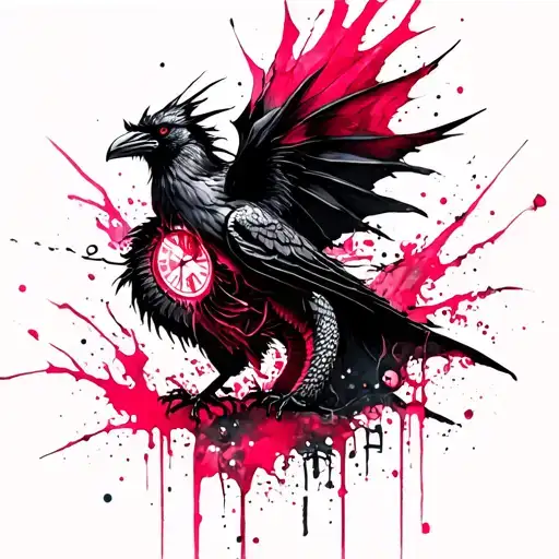 Wind Pink And Time And Crow Posed In A Dragon