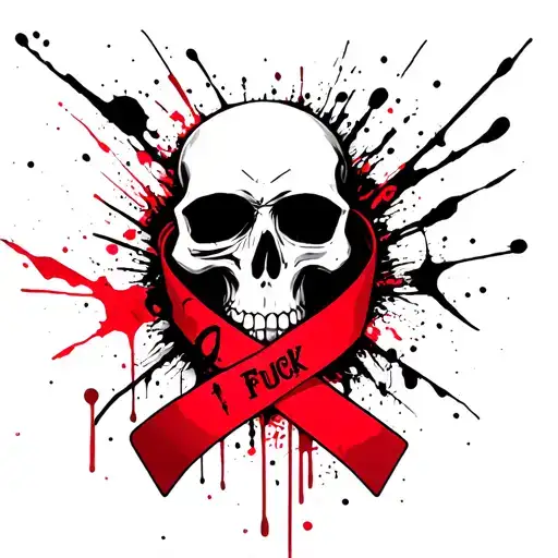 Skull Fuck Cancer Ribbon