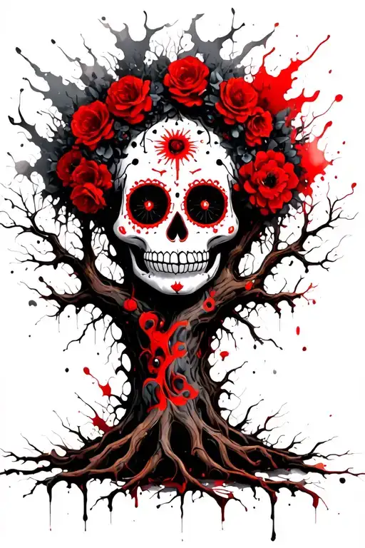 Day Of The Dead Tree With Creeping Vines